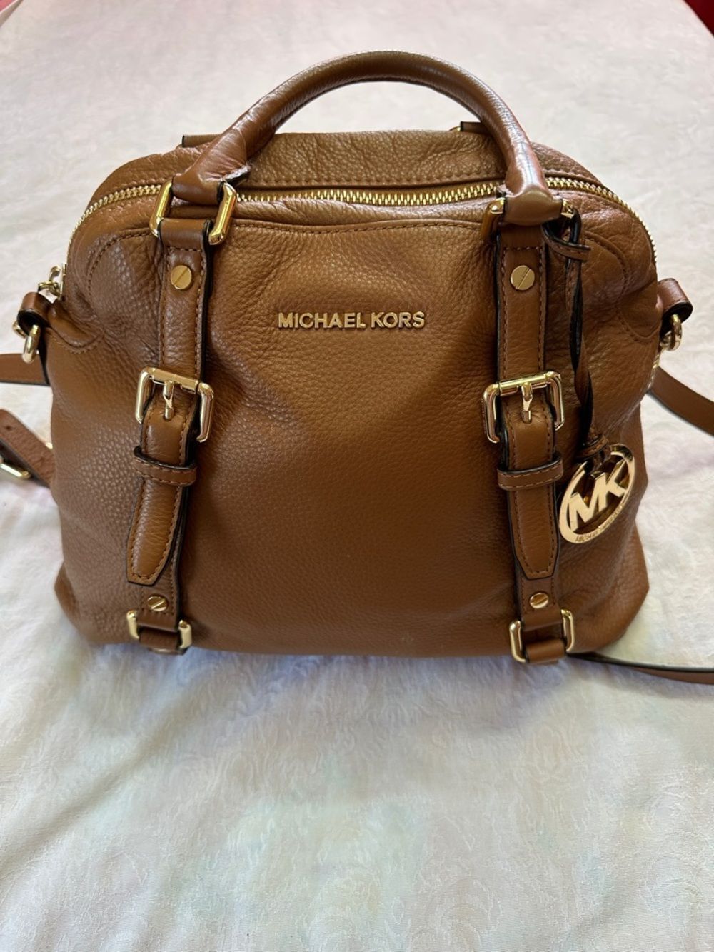 MICHAEL KORS Bedford Satchel Bag Crossbody Bowler Brown
